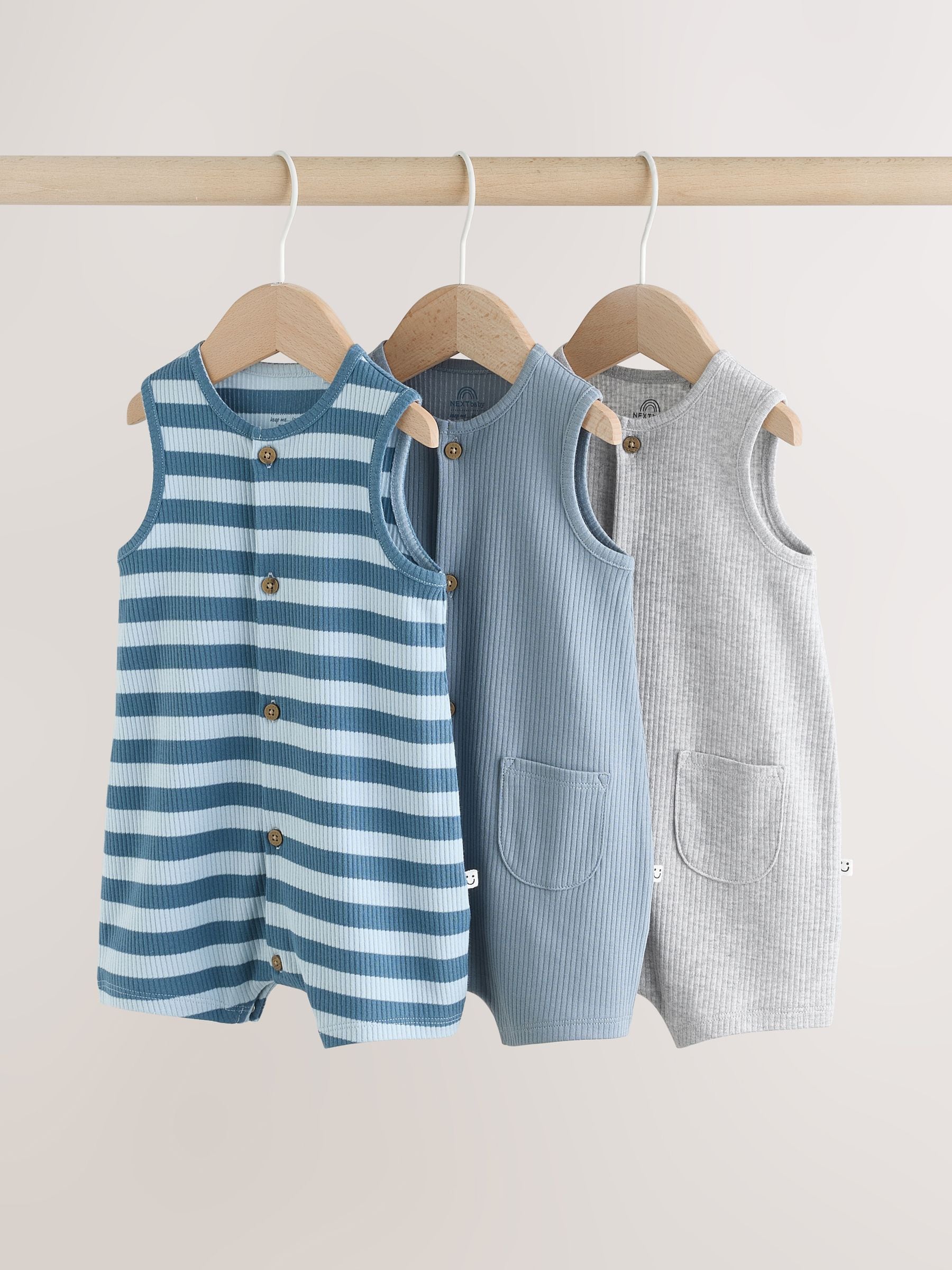 新品★ VEST SET BARE TOP ROMPERS Buy Blue Vest Jersey Baby Romper from the Next UK online shop