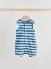 Albastru - Vest Jersey Baby Rompers - Imaginea 3 din 10