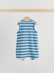 Albastru - Vest Jersey Baby Rompers - Imaginea 4 din 10