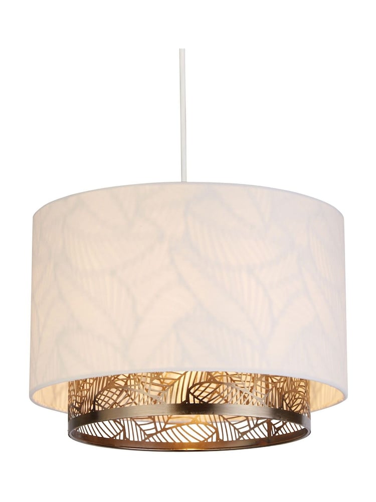 Searchlight White/Pewter Adeline Two Tier Easy Fit Lampshade - Image 2 of 4