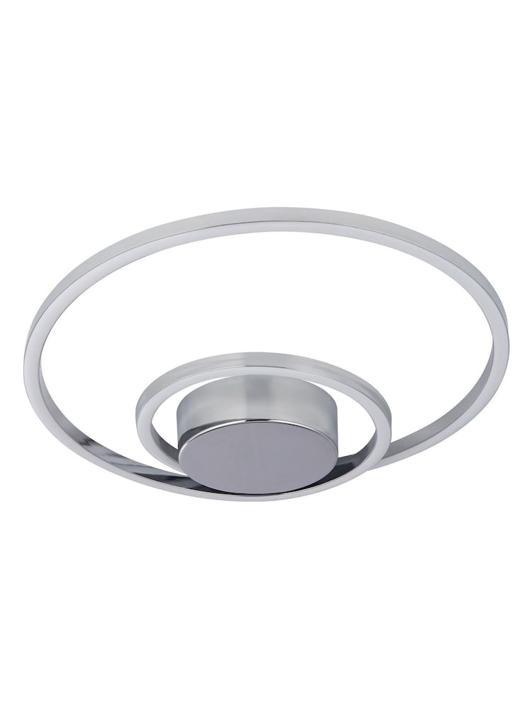 Searchlight Chrome/Clear Hazel LED Ceiling Flush Light - Image 4 of 4 Searchlight Chrome/Clear Hazel LED Ceiling Flush Light - Image 4 of 4