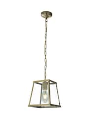 Searchlight Antique Brass and Clear Nirvana Single Pendant Ceiling Light - Image 3 of 3