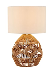 Searchlight Natural/White Kaia Woven Table Lamp - Image 2 of 4