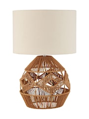 Searchlight Natural/White Kaia Woven Table Lamp - Image 3 of 4