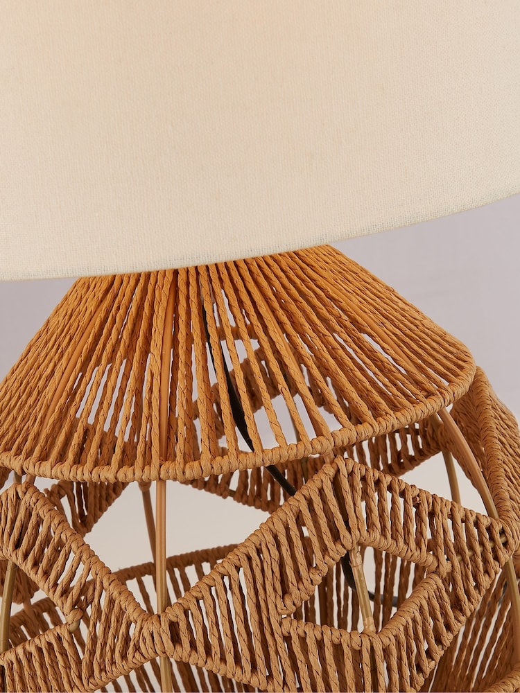 Searchlight Natural/White Kaia Woven Table Lamp - Image 4 of 4