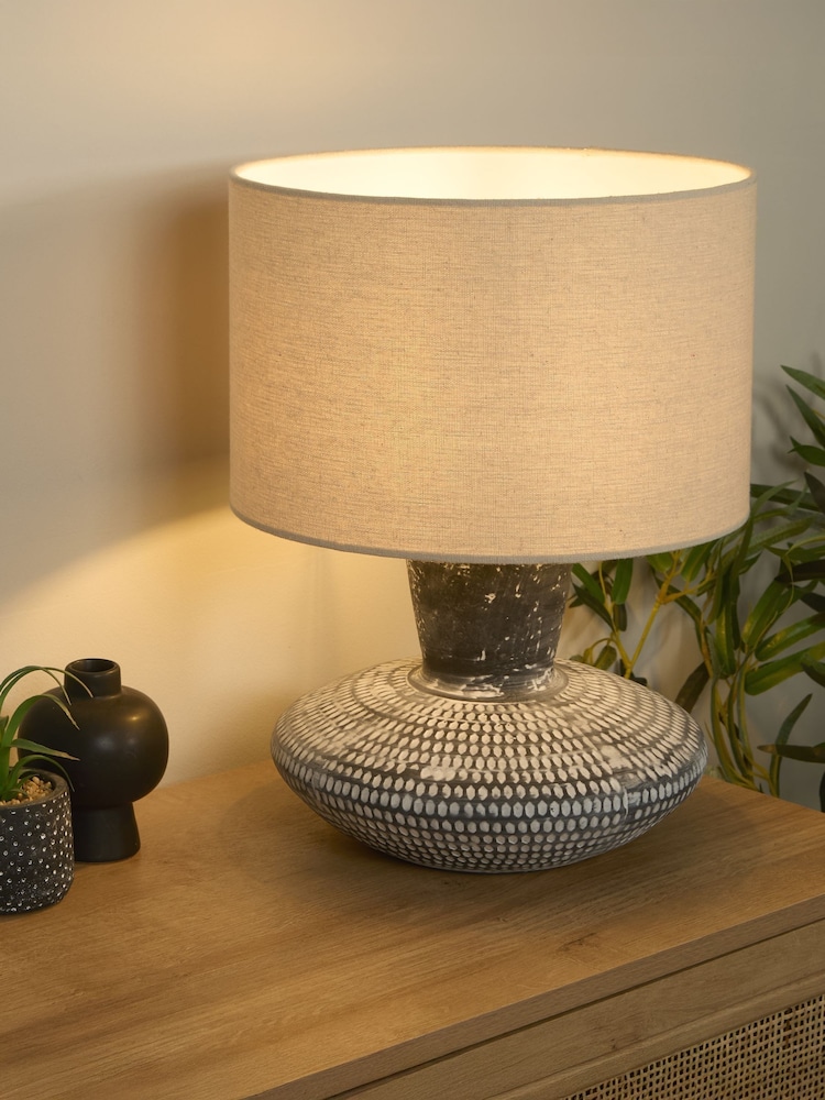 Searchlight Grey Black and White Marrakesh Table Lamp - Image 1 of 4
