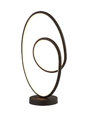 Searchlight Matt Black/White Hazel LED Touch Table Lamp - Image 2 of 4
