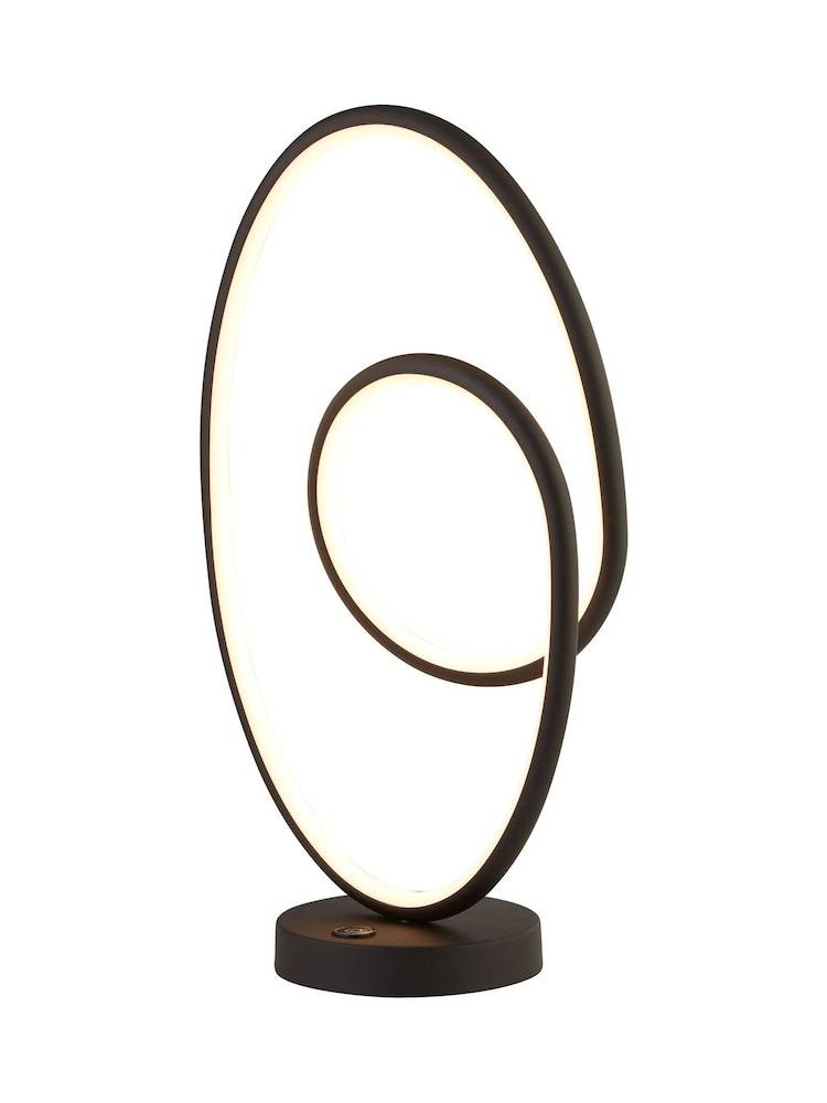 Searchlight Matt Black/White Hazel LED Touch Table Lamp - Image 2 of 4