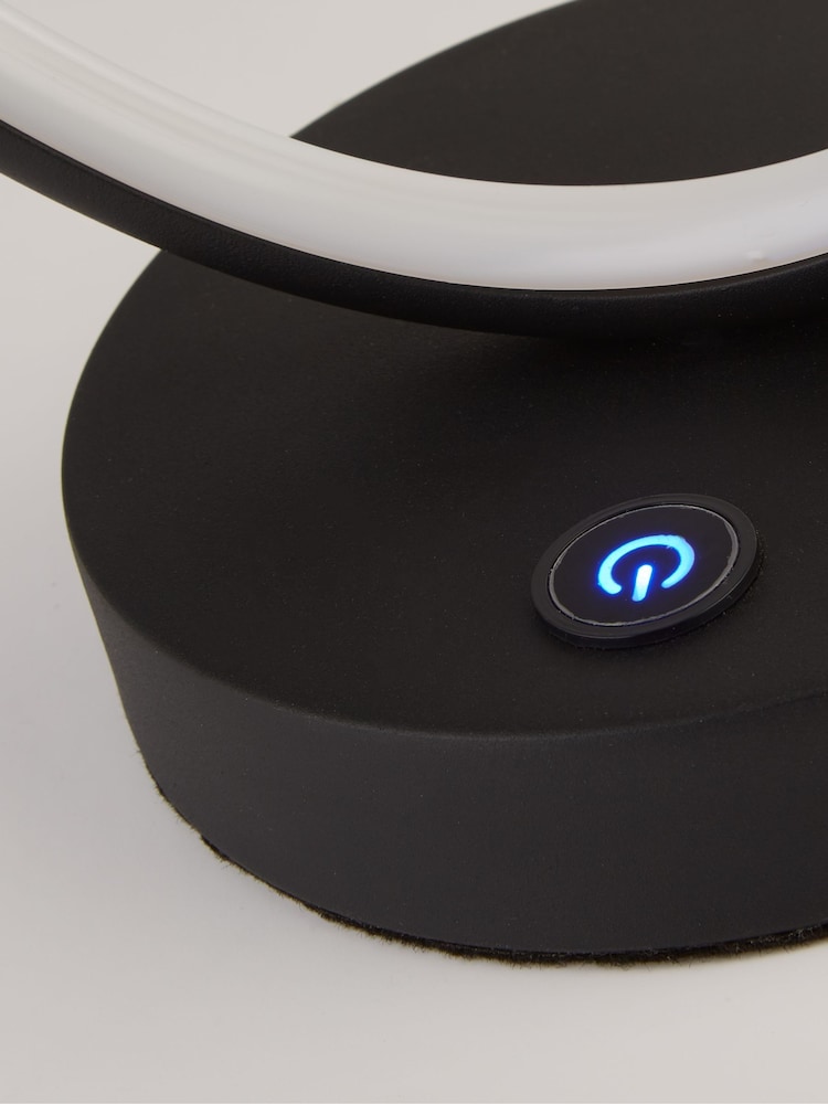 Searchlight Matt Black/White Hazel LED Touch Table Lamp - Image 4 of 4