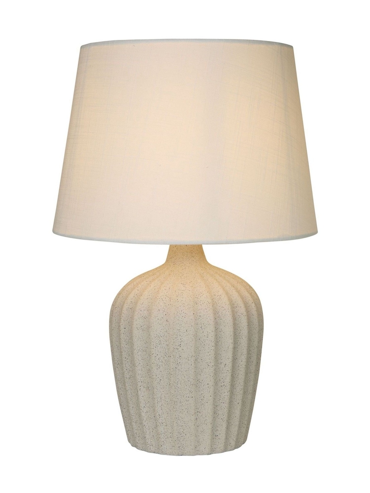 Searchlight White/Cream Clara Ceramic Table Lamp - Image 2 of 4