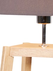 Searchlight Natural/Grey Renner Wooden Frame Floor Lamp - Image 3 of 3