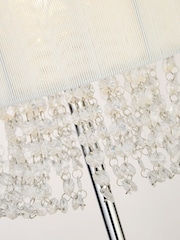 Searchlight White Chrome and Clear Ethereal Beaded Floor Lamp - Image 2 of 4