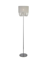 Searchlight White Chrome and Clear Ethereal Beaded Floor Lamp - Image 3 of 4