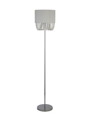 Searchlight White Chrome and Clear Ethereal Beaded Floor Lamp - Image 4 of 4