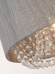 Searchlight Grey Chrome and Clear Ethereal Beaded Ceiling Pendant Light - Image 2 of 4