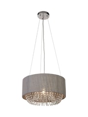 Searchlight Grey Chrome and Clear Ethereal Beaded Ceiling Pendant Light - Image 3 of 4