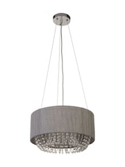 Searchlight Grey Chrome and Clear Ethereal Beaded Ceiling Pendant Light - Image 4 of 4