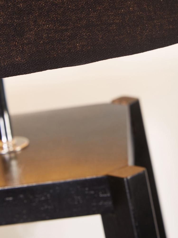 Searchlight Black Renner Wooden Frame Floor Lamp - Image 2 of 4