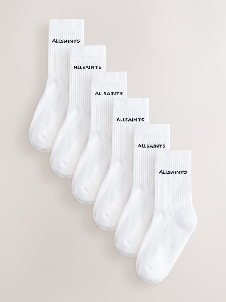 smALLSAINTS White Logo Cushioned Sole Socks 6 Pack - Image 1 of 9