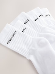 smALLSAINTS White Logo Cushioned Sole Socks 6 Pack - Image 8 of 9
