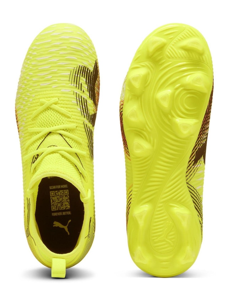 Puma Yellow Boys Future 8 Match Football Boots - Image 4 of 6