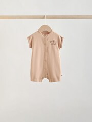 Neutral "Milk Club" Embroidered Baby Jersey Rompers 4 Pack - Image 3 of 13