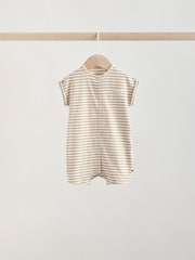 Neutral "Milk Club" Embroidered Baby Jersey Rompers 4 Pack - Image 5 of 13