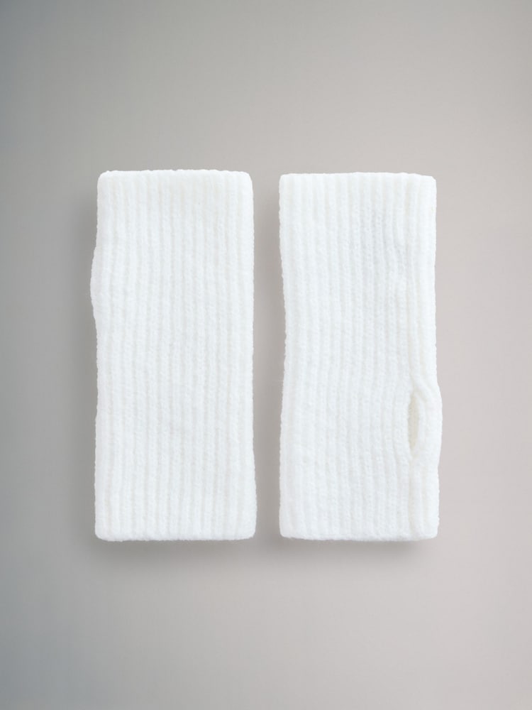 The Set Oat/Chocolate Brown/Cream 3 Pack Fingerless Knitted Gloves - Image 2 of 6