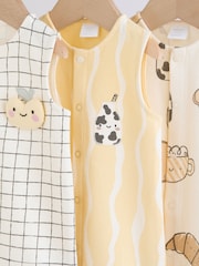 Milk Club Printed Jersey Baby Rompers 3 Pack - Image 7 of 10