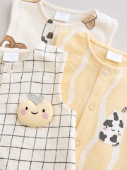Milk Club Printed Jersey Baby Rompers 3 Pack - Image 8 of 10