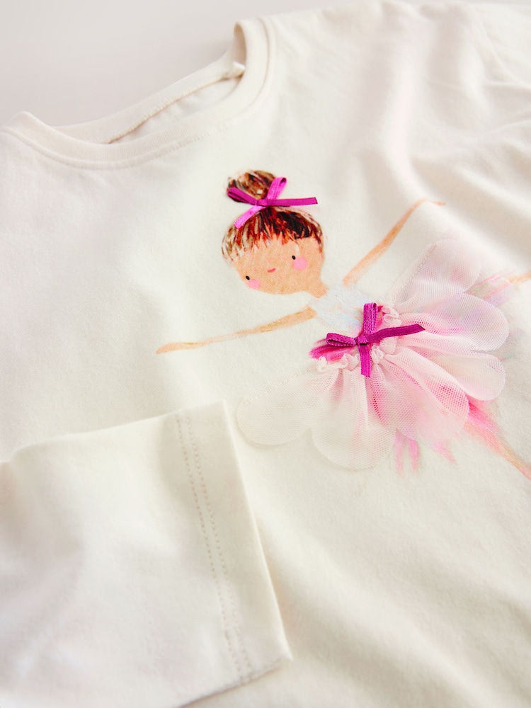 Ecru Ballerina Long Sleeve T-Shirt (3mths-7yrs) - Image 8 of 8