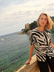 JD Williams Animal Print Short Sleeve Cardigan - Image 1 of 6
