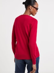 JD Williams Red V-Neck Cardigan - Image 2 of 4