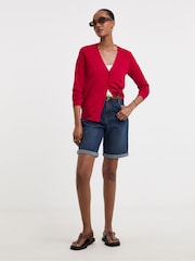 JD Williams Red V-Neck Cardigan - Image 3 of 4