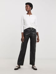 JD Williams White Crew Neck Cardigan - Image 4 of 5