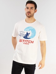 Brands In White Disney Stitch Vibes 100% Cotton T-Shirt - Image 1 of 4
