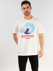 Brands In White Disney Stitch Vibes 100% Cotton T-Shirt - Image 2 of 4