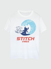 Brands In White Disney Stitch Vibes 100% Cotton T-Shirt - Image 3 of 4