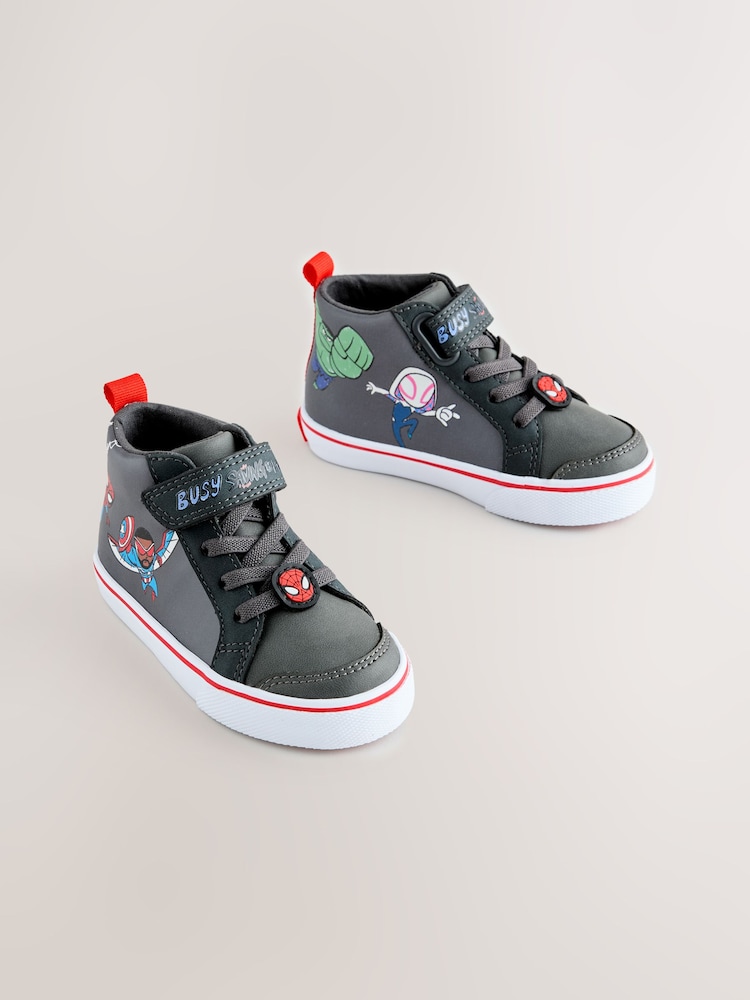 Grey Marvel High Top Touch Fastening Trainers - Image 1 of 5 Grey Marvel High Top Touch Fastening Trainers - Image 1 of 5