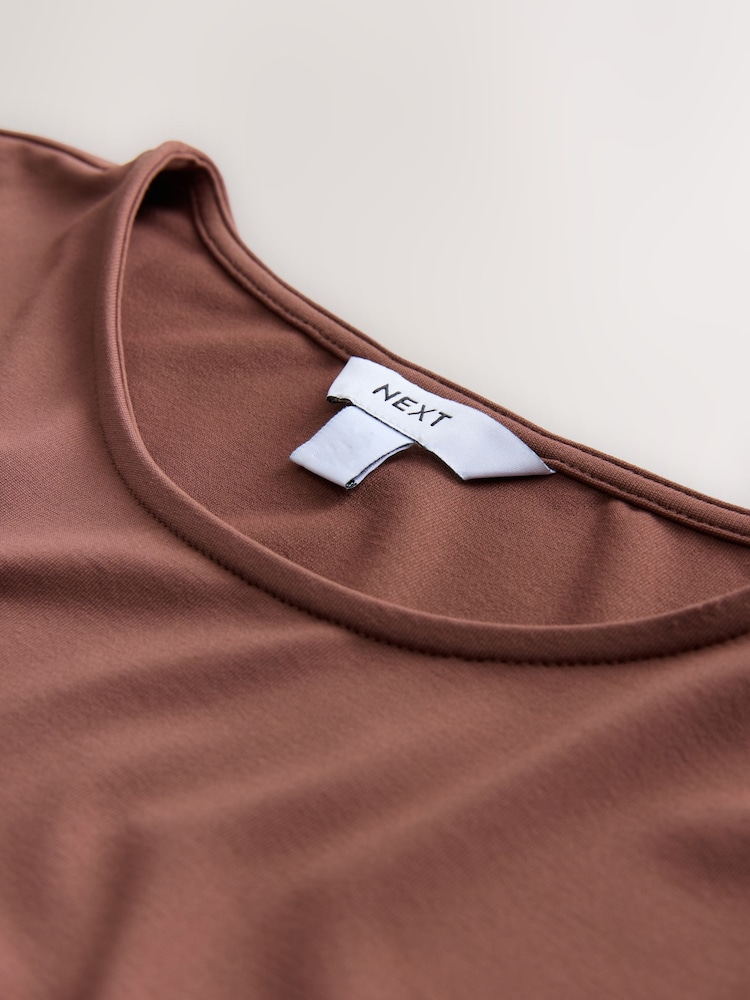 Brown Slim Fit Short Sleeve Soft Touch T-Shirt - Image 8 of 8 Brown Slim Fit Short Sleeve Soft Touch T-Shirt - Image 8 of 8