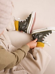 ירוק דינוזאור - Zip Fastening Hi Top Trainers - תמונה 3 מתוך 9