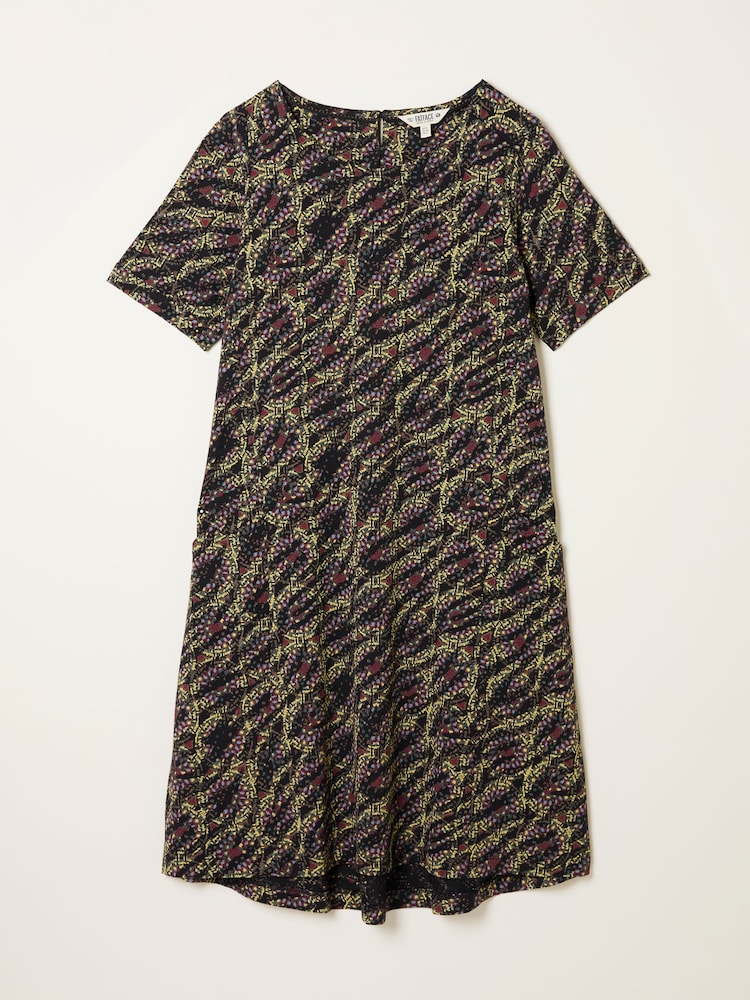 FatFace Simone Black Sketchy Texture Petite Jersey Dress - Image 5 of 5 FatFace Simone Black Sketchy Texture Petite Jersey Dress - Image 5 of 5