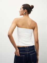 White Soft Touch Bandeau Top - Image 3 of 4