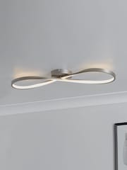 Searchlight Satin Nickel/White Infinity LED Ceiling Flush - Image 1 of 4