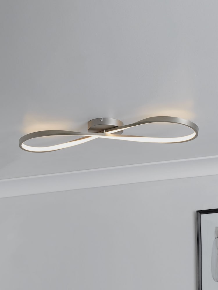 Searchlight Satin Nickel/White Infinity LED Ceiling Flush - Image 1 of 4
