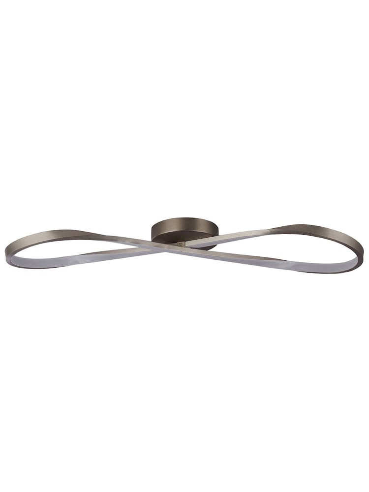 Searchlight Satin Nickel/White Infinity LED Ceiling Flush - Image 4 of 4