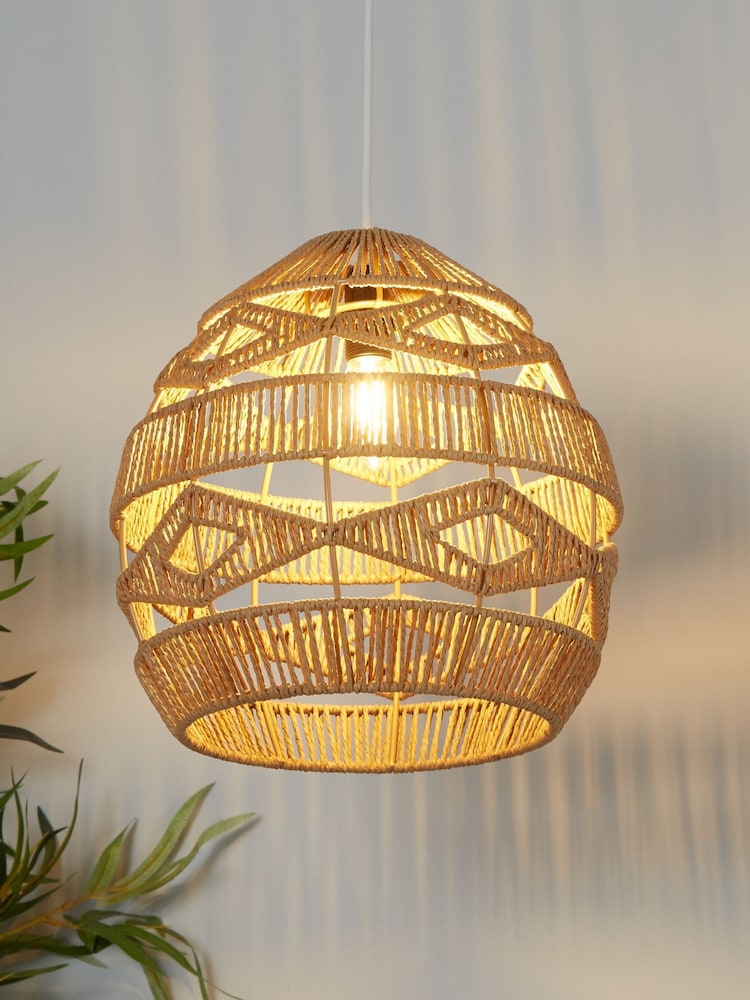 Searchlight Natural Kaia Woven Easy Fit Pendant - Image 1 of 4