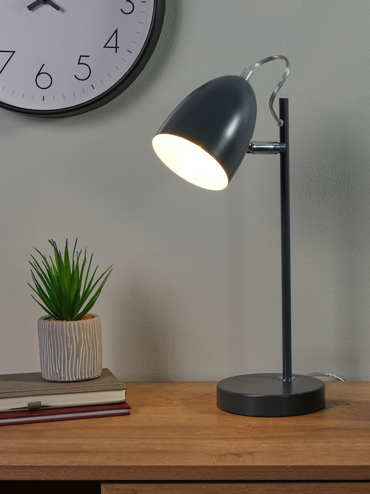 Searchlight Charcoal Grey Phineas Desk Lamp - Image 1 of 3