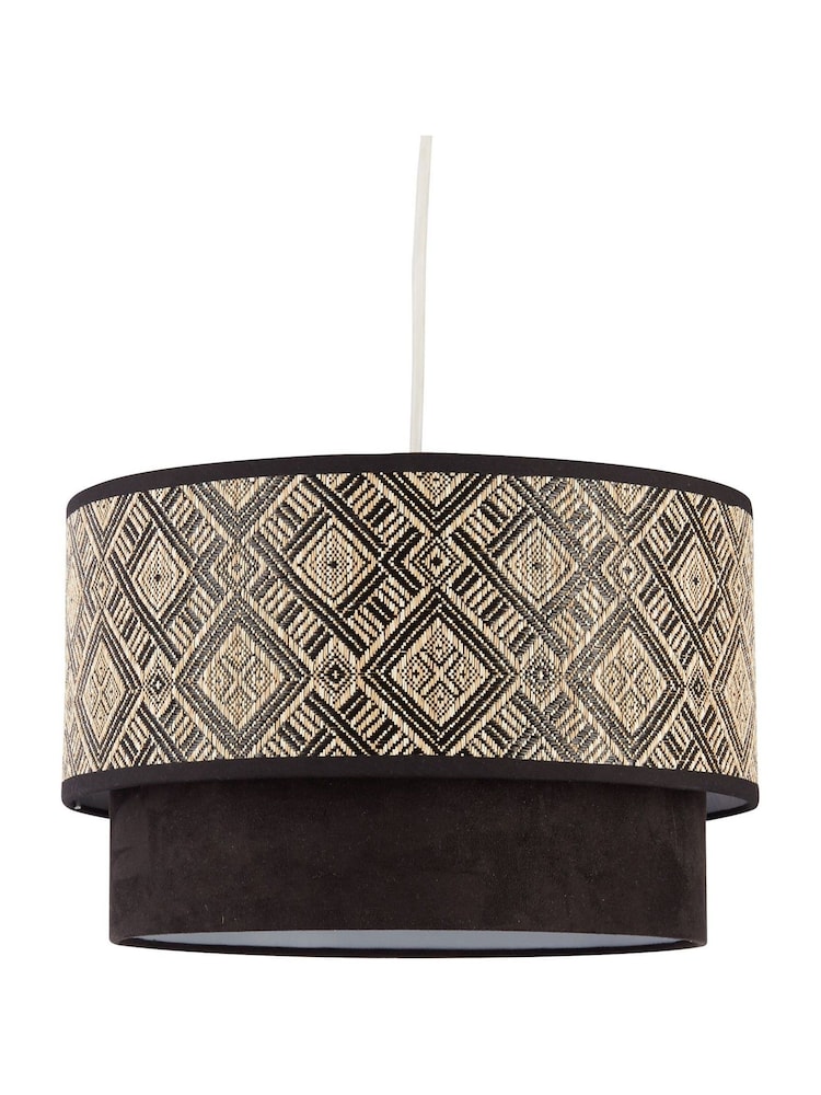 Searchlight Cream/Black/White Georgia Two Tier Easy Fit Lampshade - Image 2 of 4
