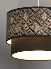 Searchlight Cream/Black/White Georgia Two Tier Easy Fit Lampshade - Image 4 of 4